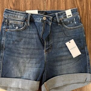 Judy Blue Distressed Blue Denim Shorts